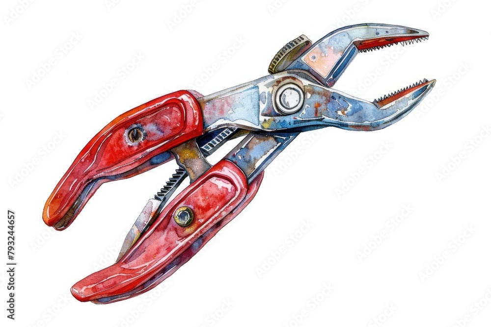 Poster image of a pair of pliers on a plain white background, suitable for various projects