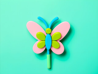 blue and green spring toy