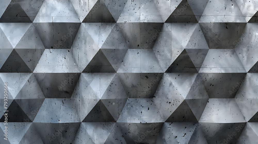 Aufkleber a white wall with a geometric pattern of squares and rectangles, featuring a white triangle on the