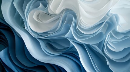 Layered blue and light white paper with pattern twists
