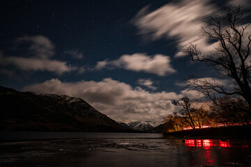 Orion over ullswater on a cloudy chilly winters night.
