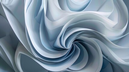 Blue and light white twisting pattern paper layers
