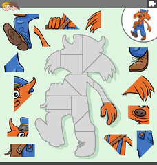 jigsaw puzzle game with cartoon postman fox character