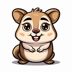 Hamster Cute Animal Cartoon Mascot Character Vector Illustration