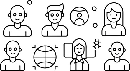 Society Line Editable Icons set. Vector illustration in modern thin line style of people related icons social group, diversity, communication, and more. Pictograms and infographics for mobile ap