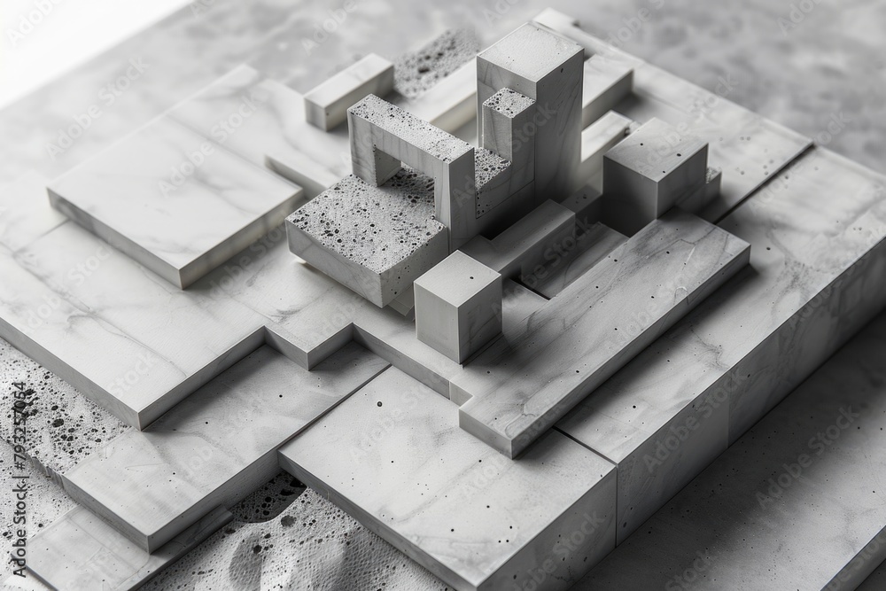 Poster Detailed view of a building model, ideal for architectural projects