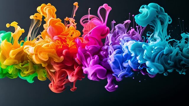 Colorful Ink Floating in the Air