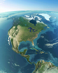 Fototapeta na wymiar an aerial image of the continent of North America --ar 4:5 --style raw --stylize 0 Job ID: 253cbddf-08f4-4837-85ba-1897b93cbd42