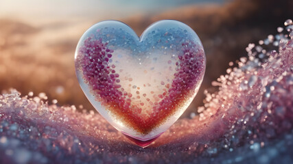 Obraz premium Heart shape for Love concept, Valentine's Day concepts. love symbol, concept for Valentine's Day, wedding etc. Heart elements for love concept design. AI generated image
