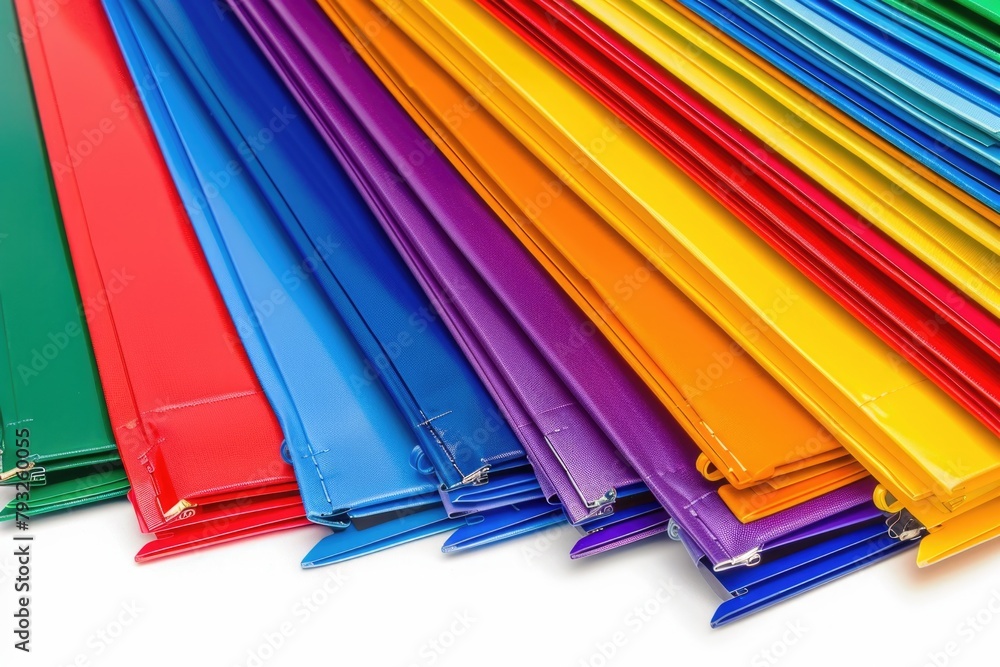 Aufkleber a bunch of colored folders stacked on top of each other. ideal for office and organization concepts