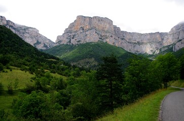 Landscape in Vercors in Drome in the South East of France, in Europe
