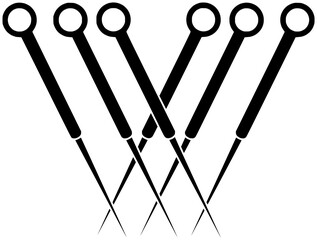 acupuncture illustration massage silhouette alternative logo therapy icon spa outline skin hand needle medical care acupuncturist wellness treatment relaxation shape pin medicine therapist for vector