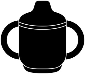 baby illustration bottle silhouette newborn logo milk icon food outline infant child childhood care kid drink little pacifier cute shape feeding formula plastic for vector graphic background