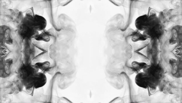 Mirrored Black Smoke Background Loop