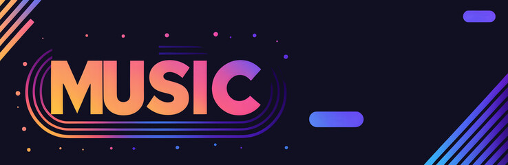 Colorful music festival banner design with live music and latest trends in music, background with vector style design
