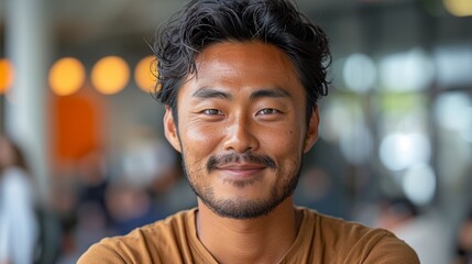 Portrait of a smiling young asian man