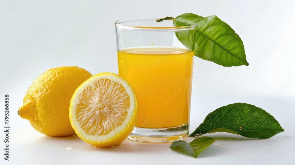 Canvas Prints Refreshing glass of orange juice with lemons, perfect for summer drink concepts