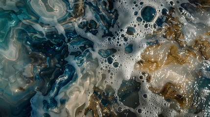 a close - up of water with a lot of bubbles - obrazy, fototapety, plakaty