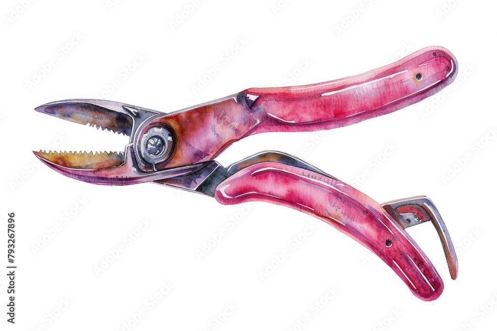 Poster image of a pair of pliers on a plain white background. suitable for industrial or diy projects