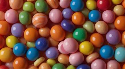  Colorful assortment of candy, close-up view.