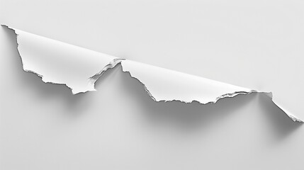 Elegant Torn Paper Edge on White Background - Subtle Message Concept