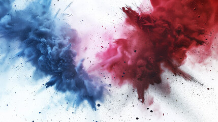 Red, White, and Blue Ink Splattered on White Surface