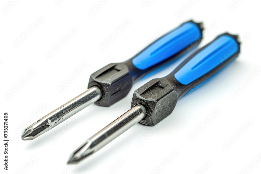 Aufkleber two screwdrivers placed on a white table. suitable for diy projects
