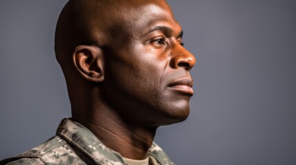 Portrait of a Man in Uniform, Seemingly Looking Off to the Side