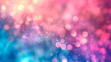 Pink and blue luxury bokeh soft light abstract background. Bokeh particles, background festive decoration.