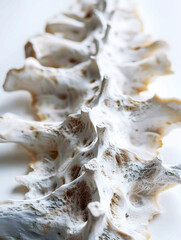 Fine art photography of a piece of white dry backbone close-up