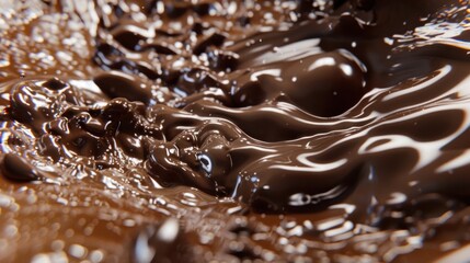 melted hot chocolate, sweet dessert. liquid chocolate background - obrazy, fototapety, plakaty