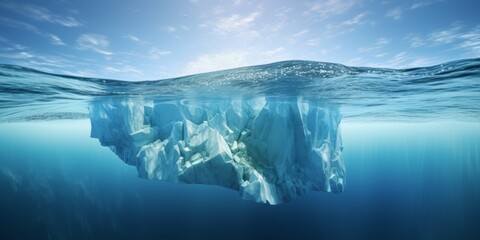 Antarctic sea iceberg Generative AI - obrazy, fototapety, plakaty