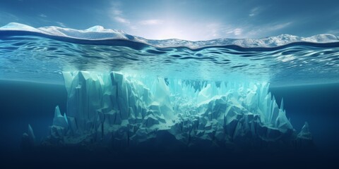 Fototapeta na wymiar Antarctic sea iceberg Generative AI