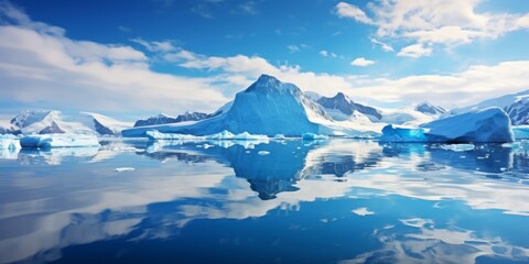 Fototapeta na wymiar Antarctic sea iceberg Generative AI