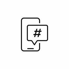 speech bubble hash tag phone icon