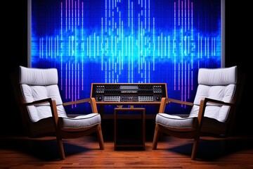 Electric Blue Noise Posters: Immersive Audio Engineer Wall Art Collection