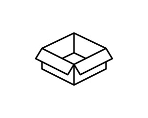 Delivery packaging vector icon. Cargo cardboard box icons. Carton package sign from line geometric shapes.