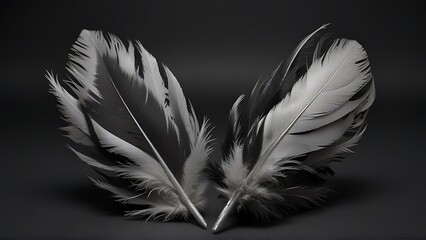 Feathered Harmony Black and White Metallic Beauty
