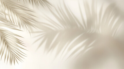 A neutral-colored background with shadows from palm fronds.