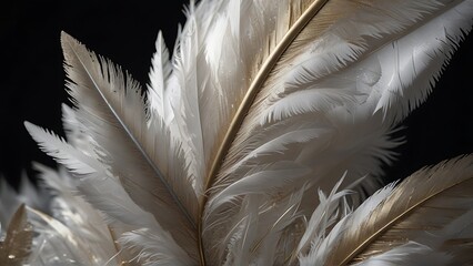 Metallic Mastery Intertwined Feathers Crafted with Precision