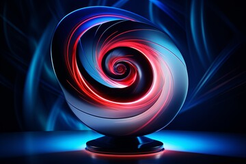Hypnotic Tech Swirl: Innovative Gadgets Promos & Whirling Advertisements - obrazy, fototapety, plakaty