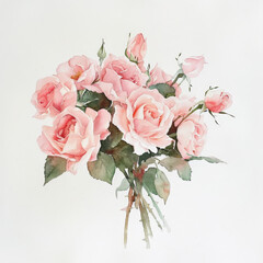Bouquet of Pink Roses Painting