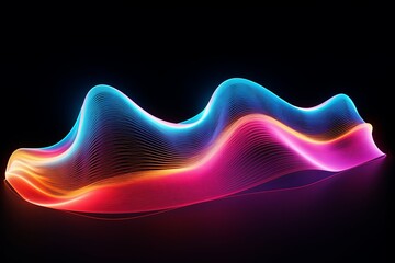 Luminous Neon Waveforms: Cyber Glow Art Design
