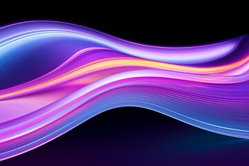 Luminous Neon Wave: Dynamic Fluidity Artwork in Bright Neon Hues