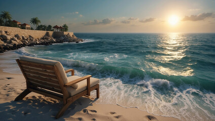 beautiful sunset on sea 