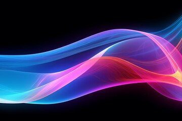 Luminous Neon Wave: Radiant Abstract Interface Artistry