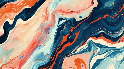 Mesmerizing fluid organic painting of color and bubbles colorful