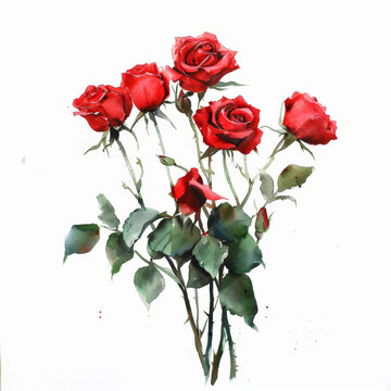 Three Red Roses in a Vase
