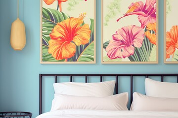 Hibiscus Blooms: Tropical Summer Vibe Posters & Vibrant Patterns for Boutique Hotels