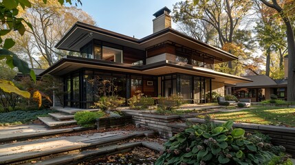 a large house with a lot of windows